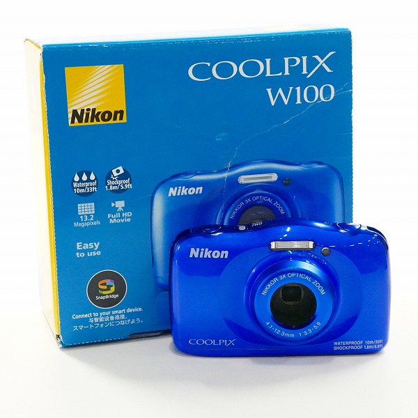 実際に弊社で買取させて頂いたNikon/ニコン COOLPIX W100 防水 コンパクトデジタルカメラ 動作確認済み