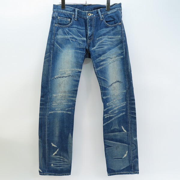 実際に弊社で買取させて頂いたNEIGHBORHOOD/ネイバーフッド Narrow Straight 06EX SAVAGE LEVEL-4 ダメージ加工 デニムパンツ DCNH-PT-09 S 