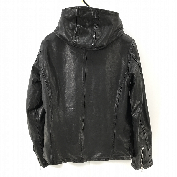 実際に弊社で買取させて頂いたISAMUKATAYAMA BACKLASH/バックラッシュ イタリアンホースレザー 製品染め フードブルゾン 1670-02/Mの画像 1枚目