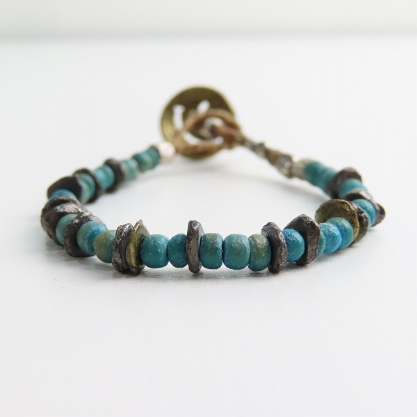 実際に弊社で買取させて頂いたAMP JAPAN/アンプジャパン Coconut Beads Bracelet/ココナッツ ビーズ ブレスレット ブルーの画像 3枚目