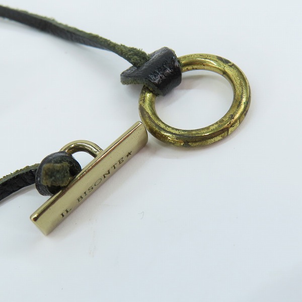 実際に弊社で買取させて頂いたIL BISONTE/イルビゾンテ ロゴメタル レザー ネックレスの画像 3枚目