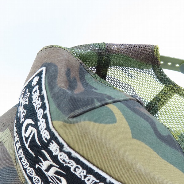 実際に弊社で買取させて頂いたCHROME HEARTS/クロムハーツ TRUCKER CAP/カモフラ/迷彩 CHクロスボタン トラッカー メッシュキャップ/4の画像 7枚目