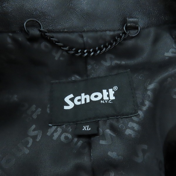 実際に弊社で買取させて頂いたSchott/ショット NEW DOUBLE BREST RIDERS/羊革レザーダブルブレストライダース 782-3950077/XL の画像 2枚目