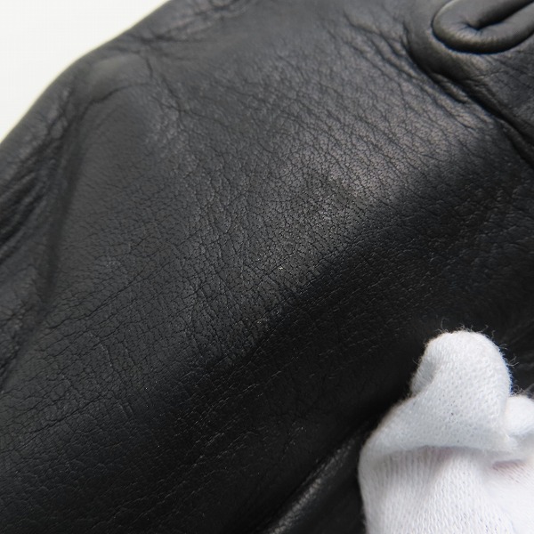 実際に弊社で買取させて頂いたCHURCHILL/チャーチル ディアスキン/鹿革 米国製 グローブ ブラック/Sの画像 4枚目