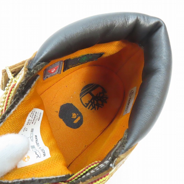 実際に弊社で買取させて頂いたA BATHING APE×Timberland/アベイシングエイプ×ティンバーランド カモフラ プレミアム チャッカブーツ A2QBX A5959/27.0の画像 4枚目