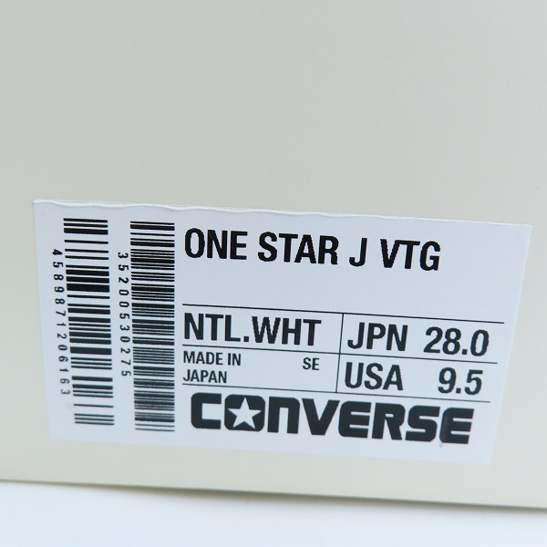 実際に弊社で買取させて頂いた【未使用】CONVERSE/コンバース ONE STAR J VTG/ワンスタースニーカー US9.5の画像 7枚目