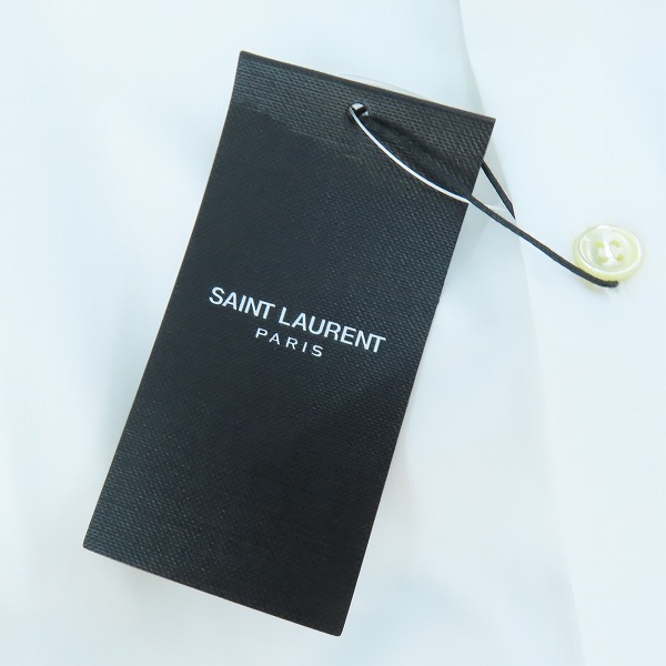 実際に弊社で買取させて頂いた(1)【未使用】SAINT LAURENT/サンローラン 19SS プレーン 長袖シャツ 536096 Y216W/36の画像 7枚目
