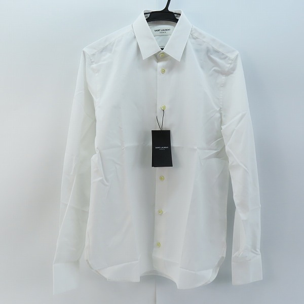 実際に弊社で買取させて頂いた(2)【未使用/JPタグ】SAINT LAURENT/サンローラン 19SS プレーン 長袖シャツ 536096 Y216W/36