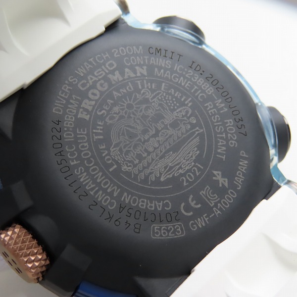 実際に弊社で買取させて頂いたG-SHOCK/Gショック FROGMAN/フロッグマン MASTER OF G-SEA イルクジ 2021/腕時計 GWF-A1000K-2AJRの画像 4枚目