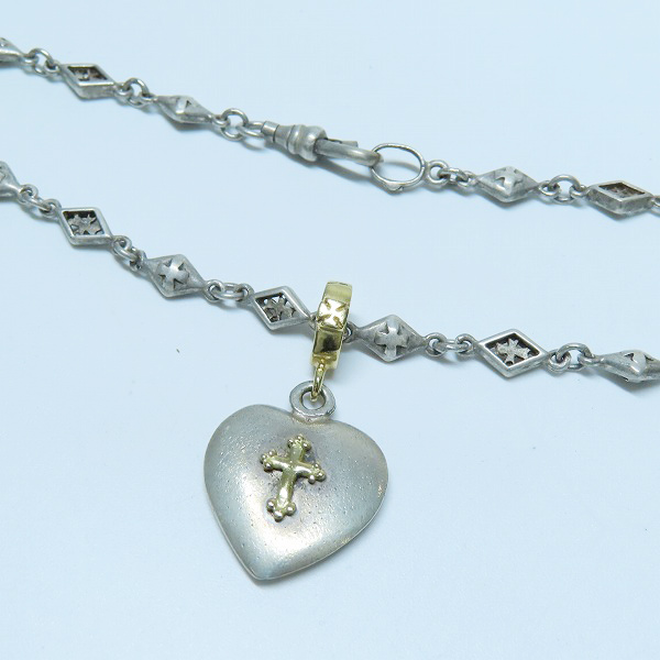 実際に弊社で買取させて頂いたLOREE RODKIN/ローリーロドキン ゴールド ×シルバー925 ハート/クロスペンダントトップ/チェーン付き