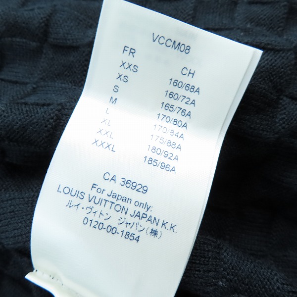 実際に弊社で買取させて頂いた【JPタグ】 LOUIS VUITTON/ルイヴィトン ダミエ柄 ジップアップ ウール カーディガン RM202Q VOR HJN41W XXLの画像 5枚目
