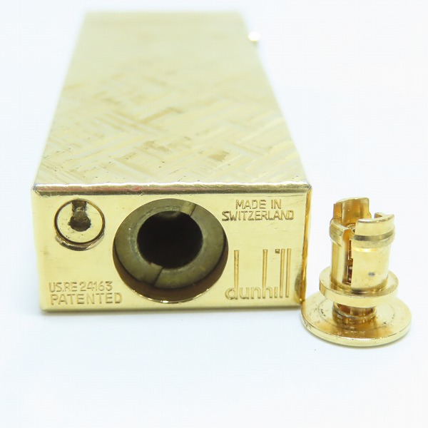 実際に弊社で買取させて頂いたdunhill/ダンヒル ガスライター サイドローラー クロスライン ゴールドの画像 6枚目