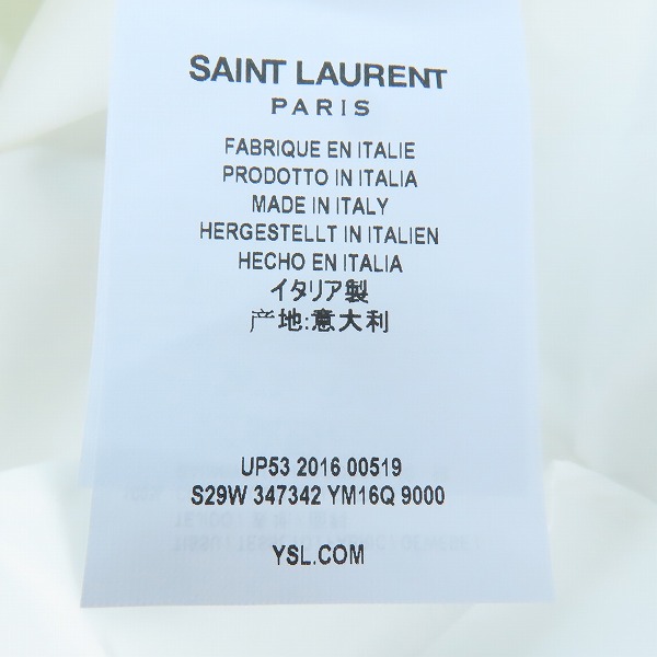 実際に弊社で買取させて頂いた(1)【未使用】SAINT LAURENT/サンローラン 17SS コットン ドレスシャツ 347342 YM16Q/36の画像 4枚目