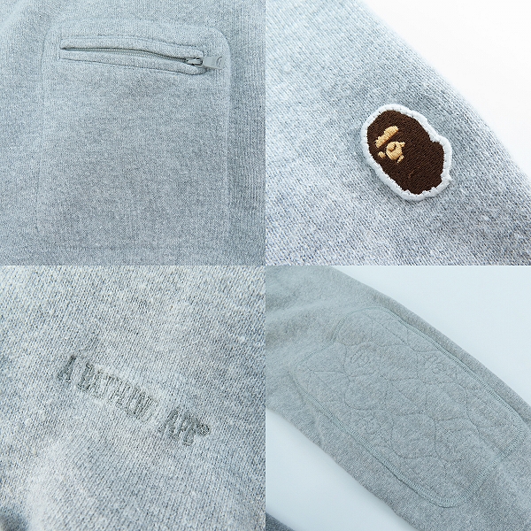 実際に弊社で買取させて頂いたA BATHING APE/アベイシングエイプ 胸ポケットデザイン  スウェット グレー/Lの画像 3枚目