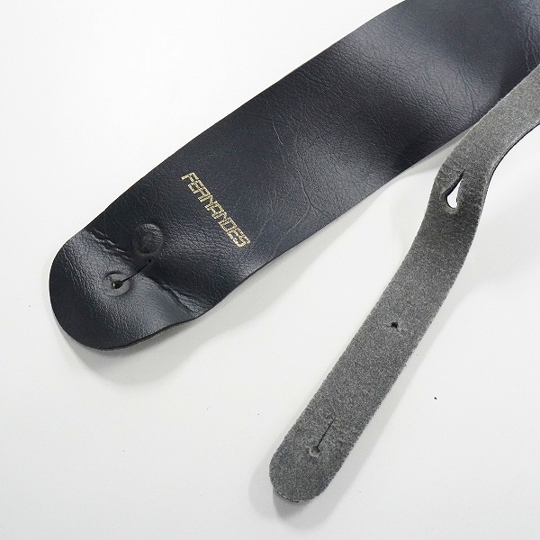 実際に弊社で買取させて頂いたFERNANDES/フェルナンデス レザー調 ストラップ ギターストラップ ベースストラップ ブラックの画像 2枚目