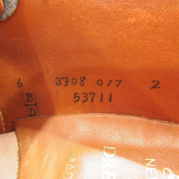 実際に弊社で買取させて頂いたALDEN/オールデン ミリタリーラスト ボックスカーフ プレーントゥ レザーシューズ 53711/6Dの画像 5枚目