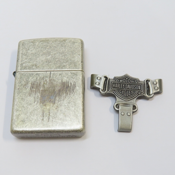 実際に弊社で買取させて頂いたZIPPO/ジッポー HARLEY DAVIDSON/ハーレーダビッドソン ハーネス メタル貼り 99年製の画像 6枚目