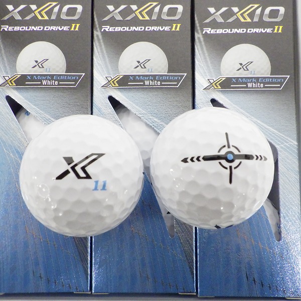 実際に弊社で買取させて頂いた【未使用】DUNLOP/ダンロップ XXIO/ゼクシオ REBOUND DRIVE Ⅱ X Mark Edition White ゴルフボール ホワイト 1ダースの画像 1枚目