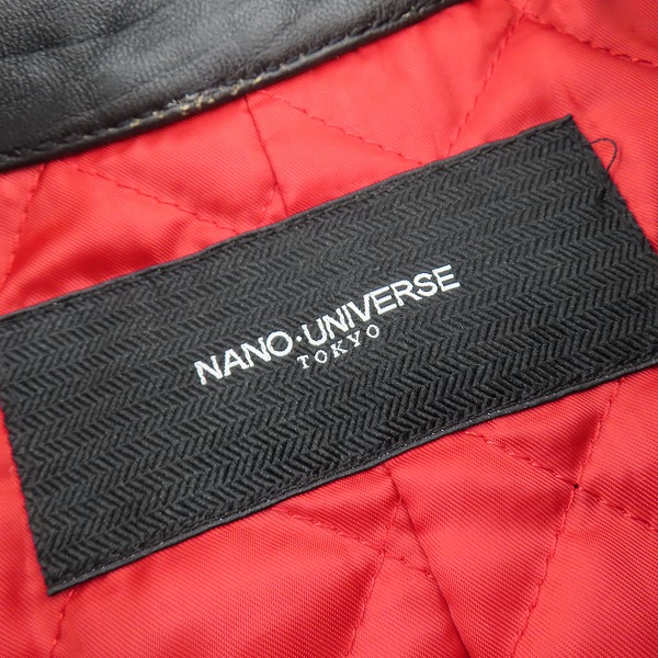 実際に弊社で買取させて頂いたnano universe/ナノユニバース シープスキン ライダースジャケット NUC63L01078SH /Sの画像 2枚目