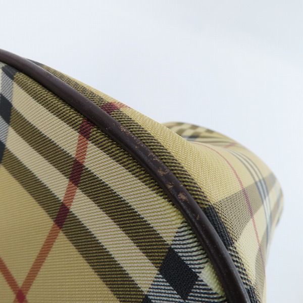 実際に弊社で買取させて頂いたBURBERRY/バーバリー ノバチェック キャンバス/レザー ミニボストン ハンドバッグの画像 7枚目