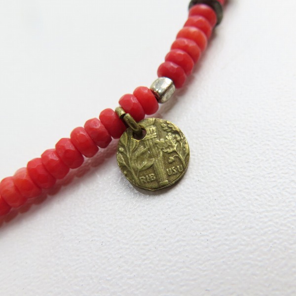 実際に弊社で買取させて頂いたAMP JAPAN/アンプジャパン ビーズ チャーム付き アンクレット レッドの画像 5枚目