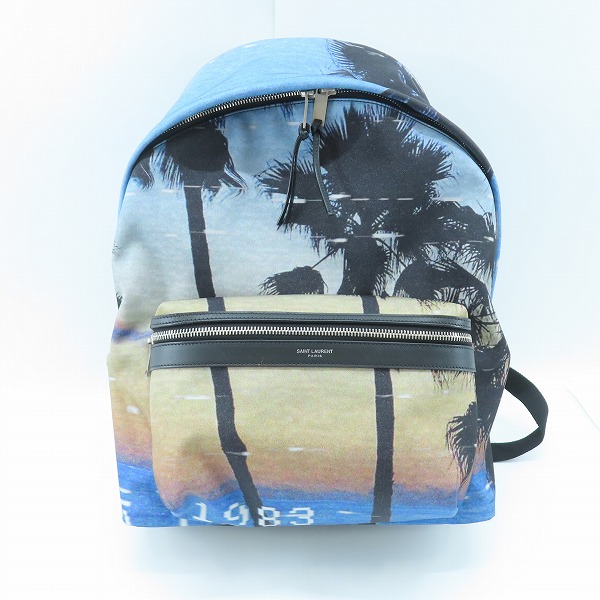 実際に弊社で買取させて頂いたSAINT LAURENT/サンローラン シティ バックパック エコニル/スムースレザー/ナイロン "アズール/オレンジ" 534967FAAFP4383