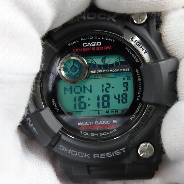 実際に弊社で買取させて頂いたG-SHOCK/Gショック FROGMAN/フロッグマン Master of G/マスターオブG ソーラー電波時計 GWF-1000-1JFの画像 4枚目
