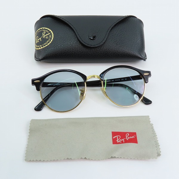 実際に弊社で買取させて頂いたRay-Ban/レイバン CLUBROUND/クラブラウンド 度入り サングラス/アイウェア RB4246 901の画像 8枚目