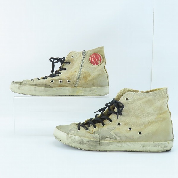 実際に弊社で買取させて頂いた【観賞用】GOLDEN GOOSE/ゴールデングース キャンバスハイカットスニーカー ベージュ/43の画像 3枚目