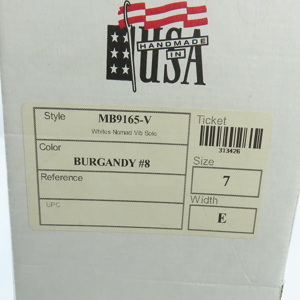 実際に弊社で買取させて頂いたWHITE'S BOOTS/ホワイツブーツ エンジニアブーツ BURGANDY MB9165-V 7Eの画像 8枚目