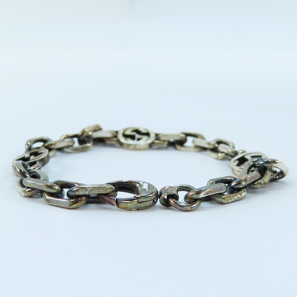 実際に弊社で買取させて頂いたGUCCI/グッチ インターロッキングG シルバー チェーンブレスレットの画像 3枚目