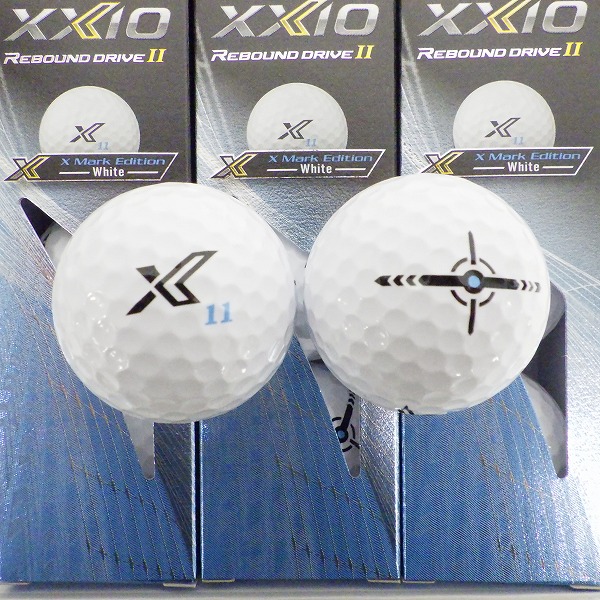 実際に弊社で買取させて頂いた【未使用】DUNLOP/ダンロップ XXIO/ゼクシオ REBOUND DRIVE Ⅱ X Mark Edition White ゴルフボール ホワイト 1ダースの画像 1枚目