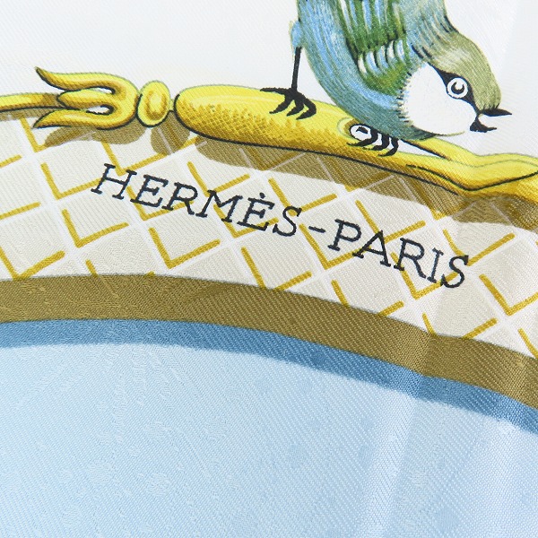 実際に弊社で買取させて頂いたHERMES/エルメス カレ90  自由の天地への鍵 鳥柄 シルク スカーフ/ストールの画像 1枚目