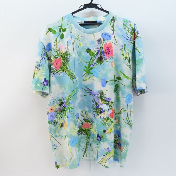 実際に弊社で買取させて頂いた【JPタグ】LOUIS VUITTON ヴァージルアブロー 20SS プリントエンブロイダリーフラワー RM201 NPG HIY96W 半袖Tシャツ/XL