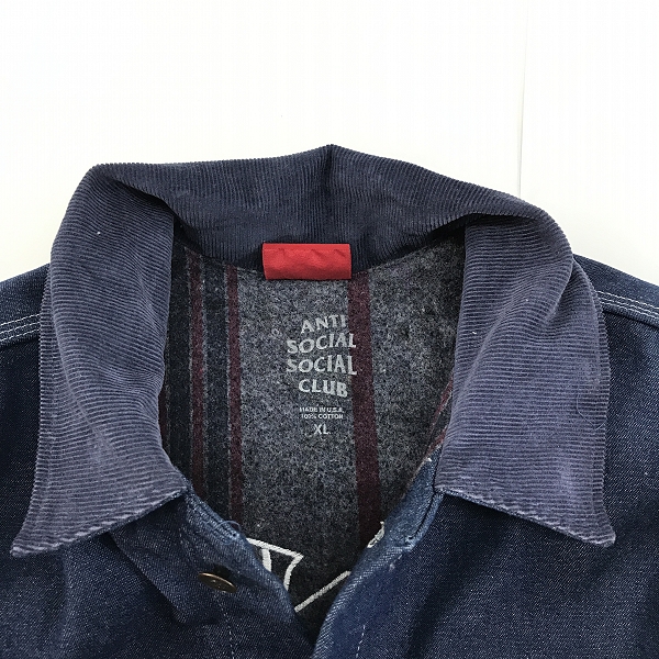 実際に弊社で買取させて頂いた【未使用】ANTI SOCIAL SOCIAL CLUB×Dickies/アンチソーシャルクラブ×ディッキーズ DENIM CORE COAT/デニム コア コート/XLの画像 8枚目
