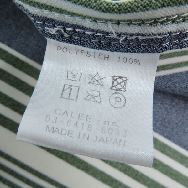 実際に弊社で買取させて頂いたCALEE/キャリー ストライプ 半袖シャツ /Lの画像 3枚目