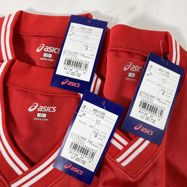 実際に弊社で買取させて頂いた【おまとめ/未使用】ASICS/アシックス ゲームシャツHS レッドの画像 2枚目