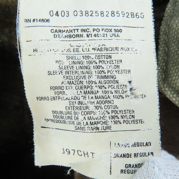 実際に弊社で買取させて頂いたCarhartt/カーハート 00s DETROIT JACKET デトロイトジャケット J97 CHTの画像 3枚目