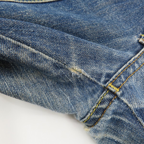 実際に弊社で買取させて頂いた【難有り】EVISU/エヴィス ジップポケット/カモメプリント デニムパンツ/34の画像 5枚目