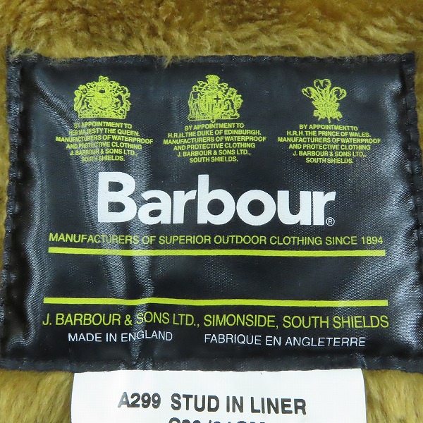 実際に弊社で買取させて頂いたBARBOUR/バブアー ライナーベスト A299 STUD in LINER C36/91CMの画像 2枚目