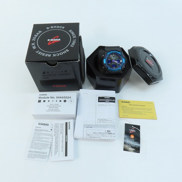 実際に弊社で買取させて頂いたG-SHOCK/Gショック タフソーラー SHOCK RESIST マルチバンド6 腕時計 GAW-100BL-1AERの画像 6枚目