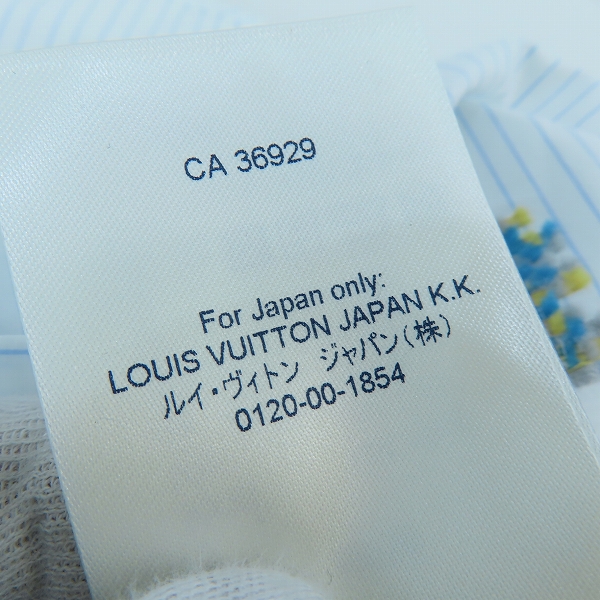 実際に弊社で買取させて頂いた【未使用/JPタグ】LOUIS VUITTON/ルイヴィトン 21AW プリントストライプ長袖シャツ RM212Q DO9 HLS51W/XXLの画像 6枚目