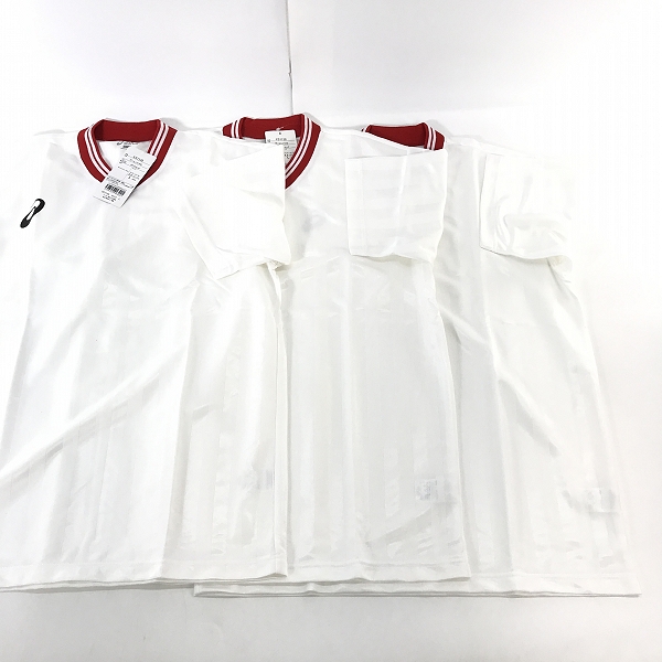 実際に弊社で買取させて頂いた【おまとめ/未使用】ASICS/アシックス ゲームシャツHS ホワイト×レッドの画像 1枚目