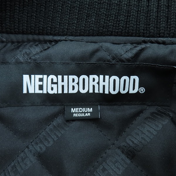 実際に弊社で買取させて頂いたNEIGHBORHOOD/ネイバーフッド 23AW STADIUM JACKET/スタジアムジャケット ワッペン袖レザー切替 232SZNH-JKM03/Mの画像 3枚目