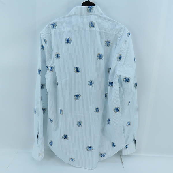 実際に弊社で買取させて頂いた【未使用/JPタグ】LOUIS VUITTON/ルイヴィトン 21AW プリントストライプ長袖シャツ RM212Q DO9 HLS51W/XXLの画像 2枚目