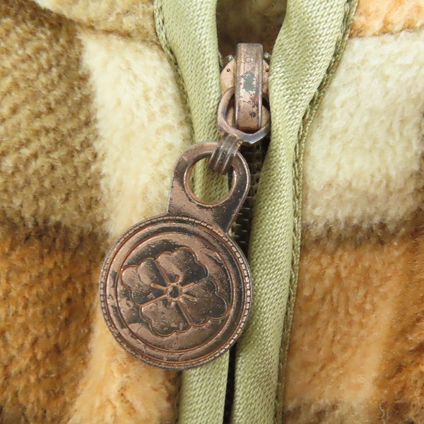 実際に弊社で買取させて頂いたEVISU/エヴィス 胸刺繍/バックカモメ フリース チェックジャケット/44の画像 4枚目