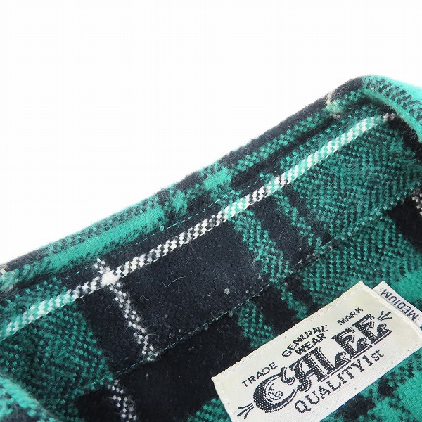 実際に弊社で買取させて頂いたCALEE/キャリー 長袖 チェックシャツ/ネルシャツ グリーン×ブラック /Mの画像 4枚目