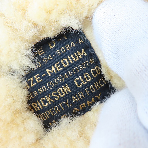 実際に弊社で買取させて頂いたBUZZ RICKSON'S/バズリクソンズ D-1 ムートン フライトジャケット/Mの画像 3枚目