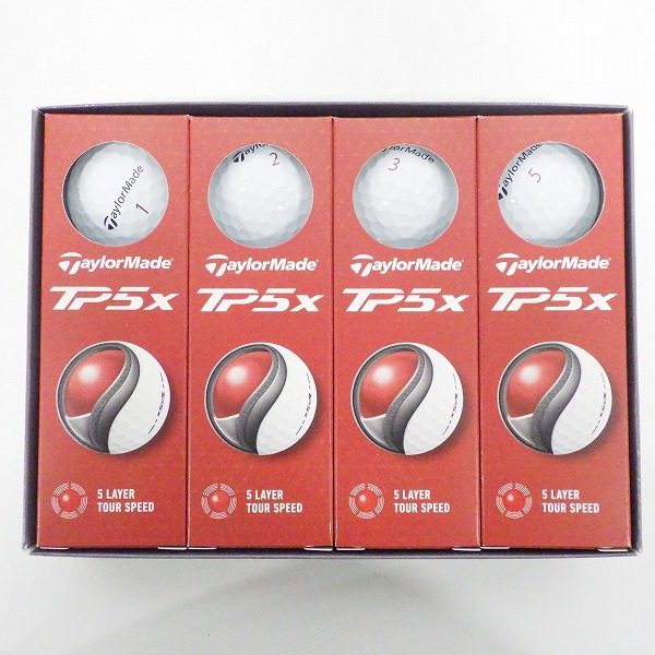 実際に弊社で買取させて頂いたTaylorMade/テーラーメイド TP5x 2024年モデル ゴルフボール ホワイト 1ダース