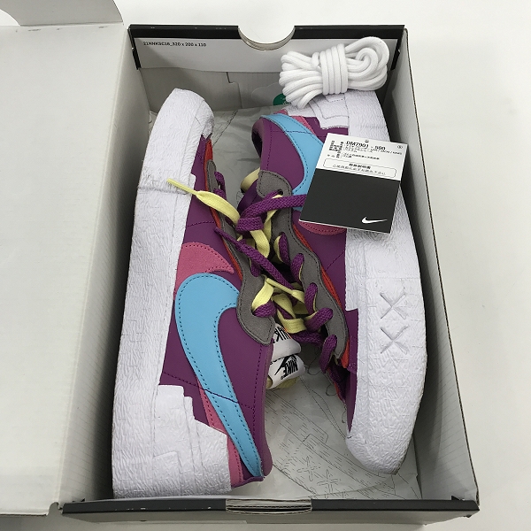 実際に弊社で買取させて頂いたNIKE×KAWS×SACAI/ナイキ×カウズ×サカイ BLAZER LOW/ブレーザーロー パープルダスク DM7901-500/26.5の画像 8枚目